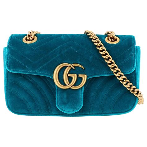 gucci marmont velours bleu|Gucci Marmont velvet bag.